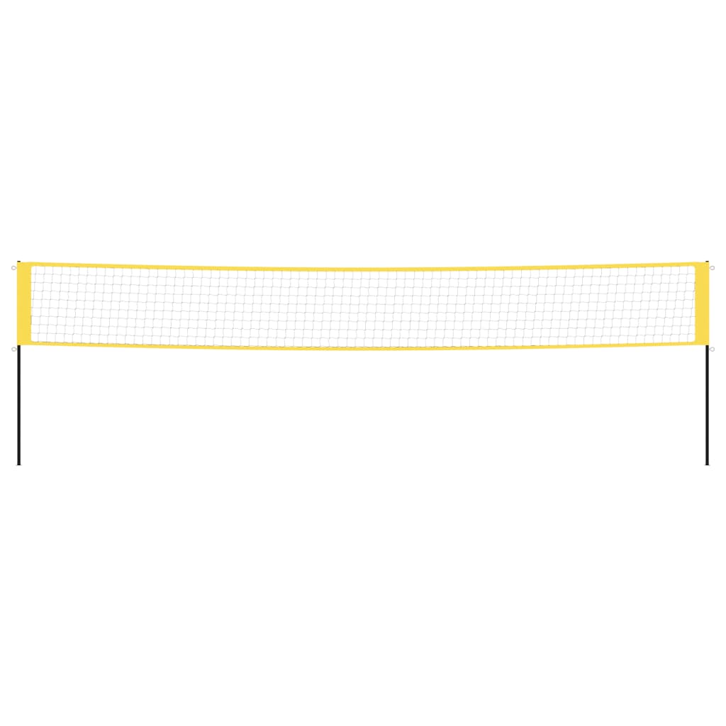 Rede de badminton 600x155 cm tecido PE amarelo e preto