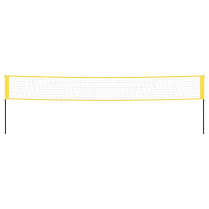 Rede de badminton 600x155 cm tecido PE amarelo e preto