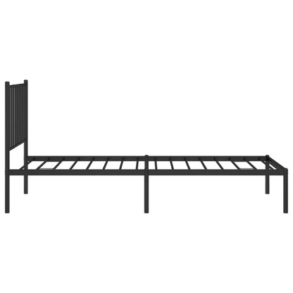 Estrutura de cama com cabeceira 75x190 cm metal preto