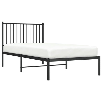 Estrutura de cama com cabeceira 90x190 cm metal preto