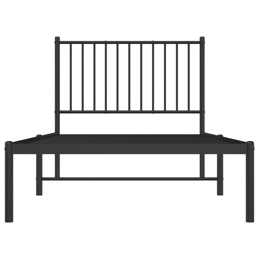 Estrutura de cama com cabeceira 90x190 cm metal preto