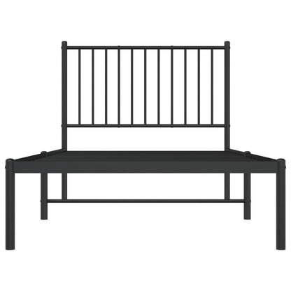 Estrutura de cama com cabeceira 90x190 cm metal preto