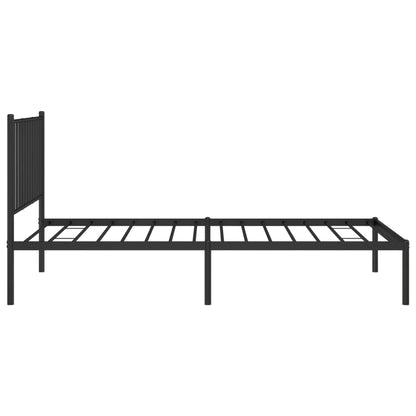 Estrutura de cama com cabeceira 90x190 cm metal preto