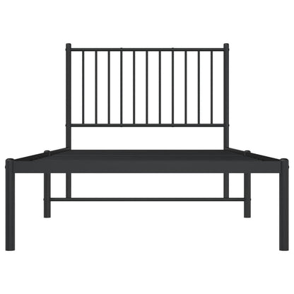 Estrutura de cama com cabeceira 90x200 cm metal preto