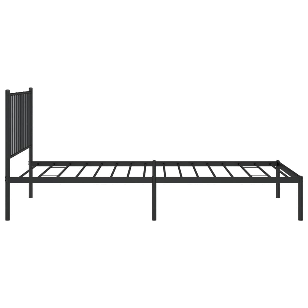 Estrutura de cama com cabeceira 90x200 cm metal preto