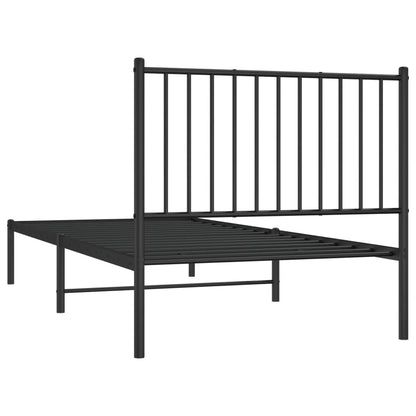 Estrutura de cama com cabeceira 90x200 cm metal preto