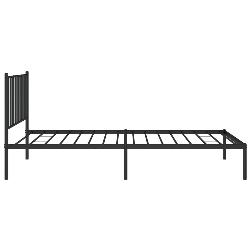 Estrutura de cama com cabeceira 100x200 cm metal preto