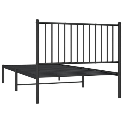 Estrutura de cama com cabeceira 100x200 cm metal preto