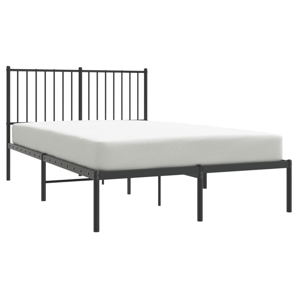 Estrutura de cama com cabeceira 120x190 cm metal preto