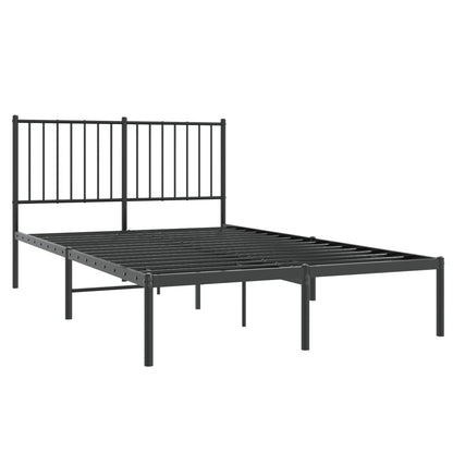 Estrutura de cama com cabeceira 120x190 cm metal preto