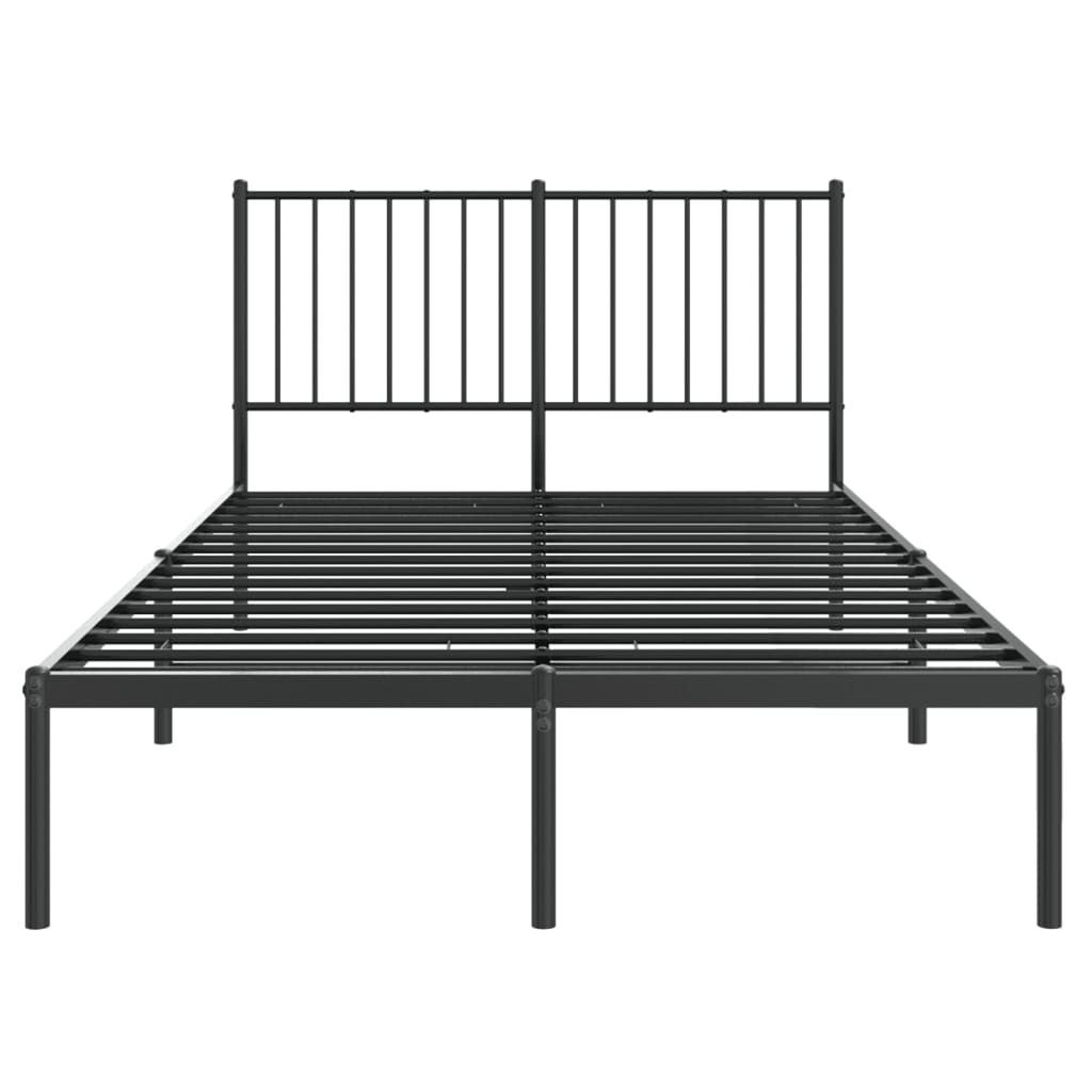 Estrutura de cama com cabeceira 120x190 cm metal preto