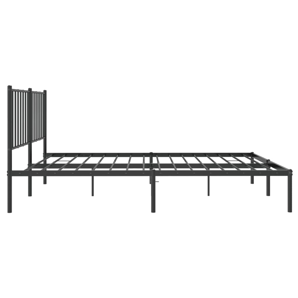 Estrutura de cama com cabeceira 120x190 cm metal preto