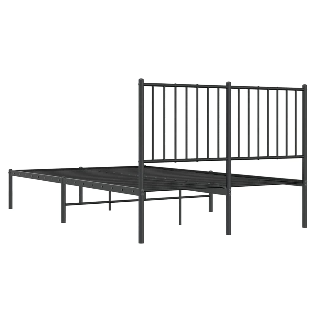 Estrutura de cama com cabeceira 120x190 cm metal preto