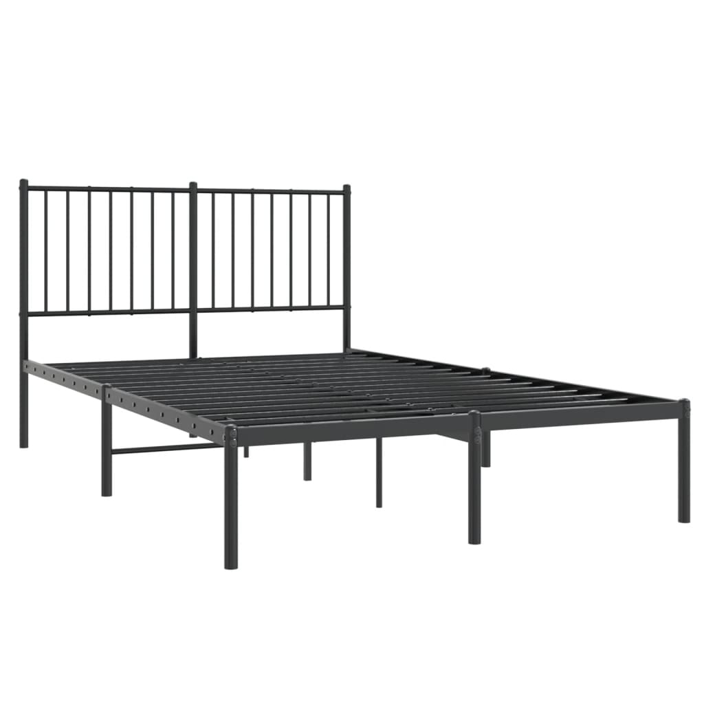 Estrutura de cama com cabeceira 120x200 cm metal preto