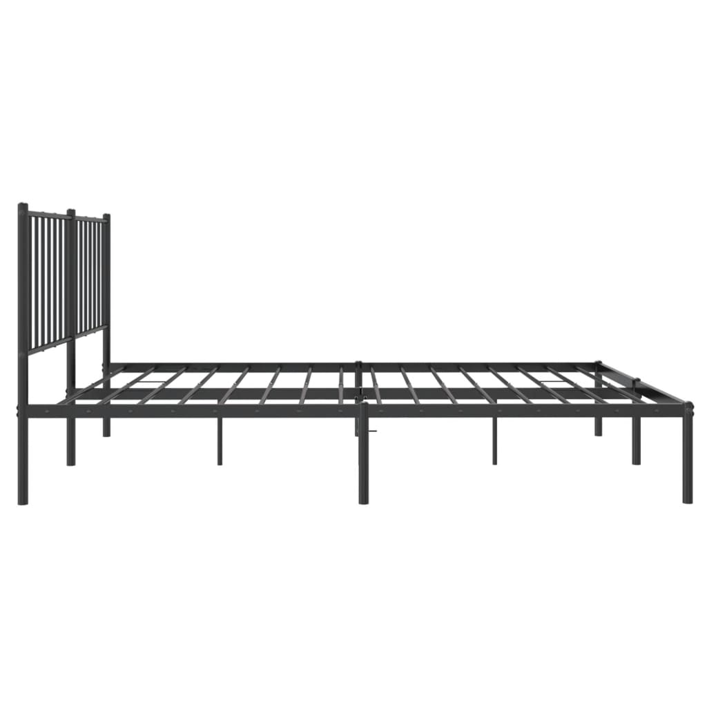 Estrutura de cama com cabeceira 120x200 cm metal preto