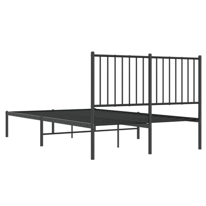 Estrutura de cama com cabeceira 120x200 cm metal preto