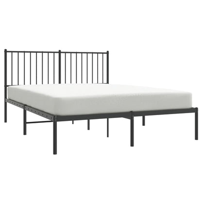 Estrutura de cama com cabeceira 140x190 cm metal preto