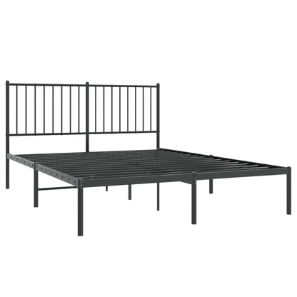 Estrutura de cama com cabeceira 140x190 cm metal preto