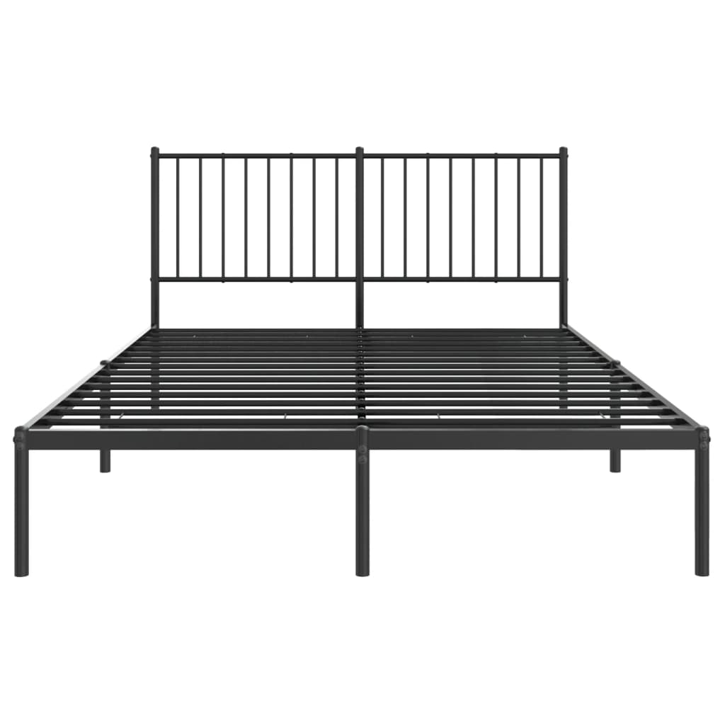 Estrutura de cama com cabeceira 140x190 cm metal preto