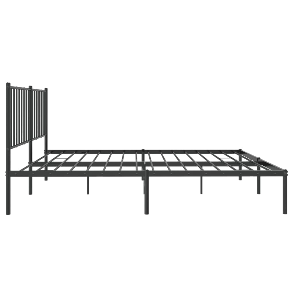 Estrutura de cama com cabeceira 140x190 cm metal preto