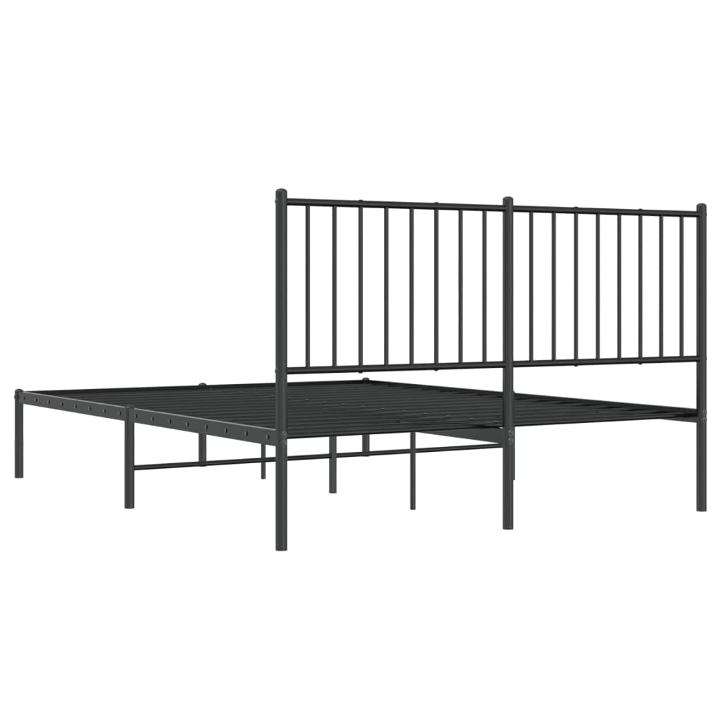 Estrutura de cama com cabeceira 140x190 cm metal preto