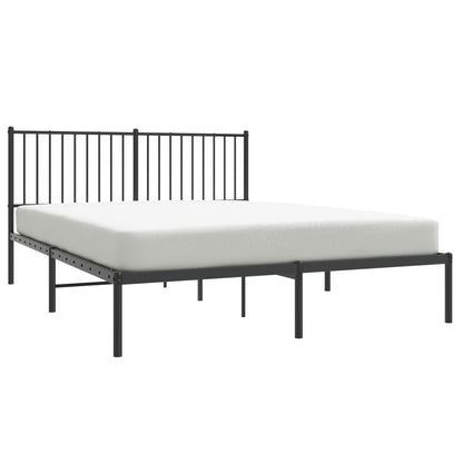 Estrutura de cama em metal com cabeceira 150x200 cm preto