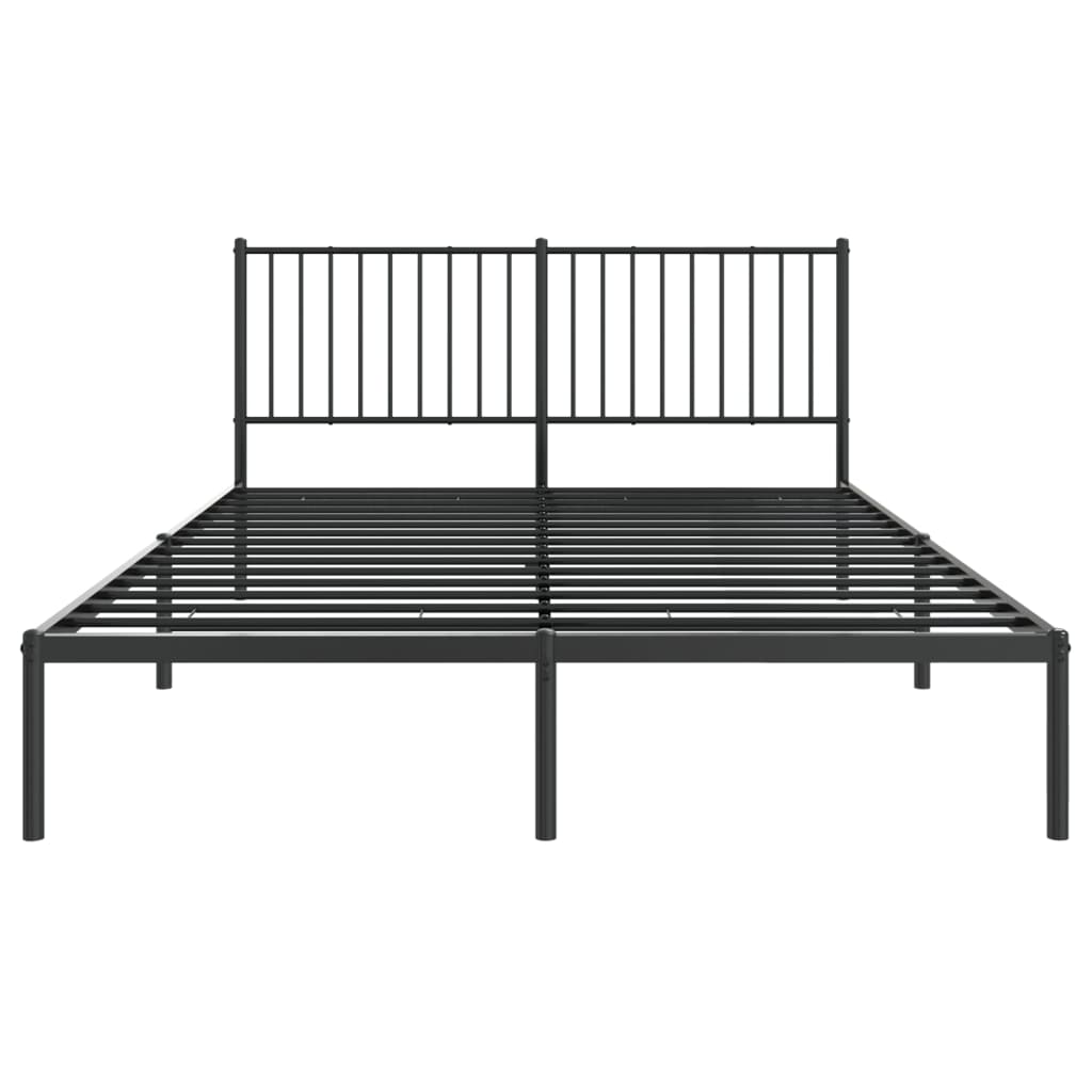 Estrutura de cama em metal com cabeceira 150x200 cm preto