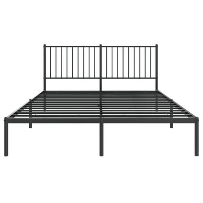 Estrutura de cama em metal com cabeceira 150x200 cm preto