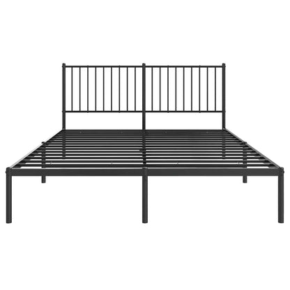 Estrutura de cama em metal com cabeceira 150x200 cm preto