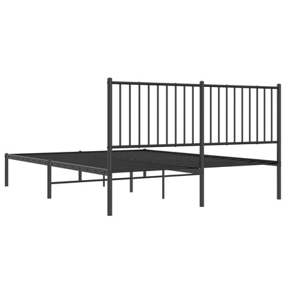 Estrutura de cama em metal com cabeceira 150x200 cm preto