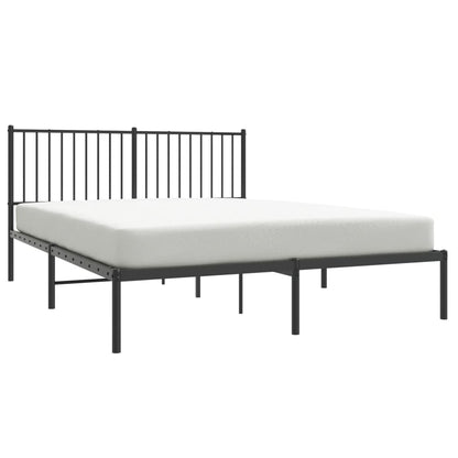 Estrutura de cama com cabeceira 160x200 cm metal preto