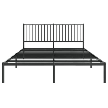 Estrutura de cama com cabeceira 160x200 cm metal preto