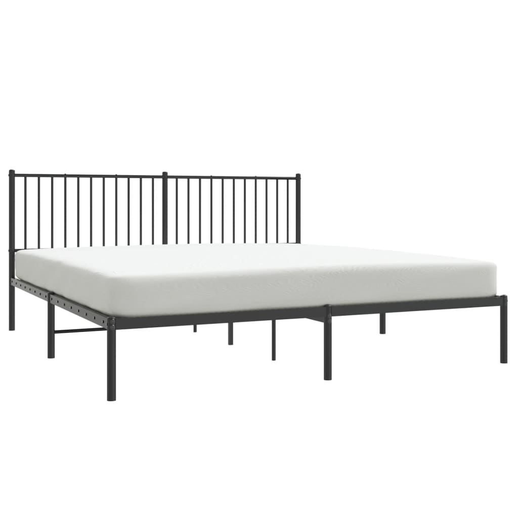 Estrutura de cama em metal com cabeceira 180x200 cm preto