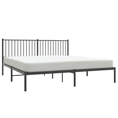 Estrutura de cama em metal com cabeceira 180x200 cm preto