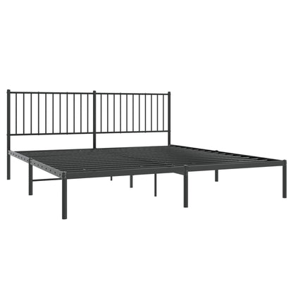 Estrutura de cama em metal com cabeceira 180x200 cm preto