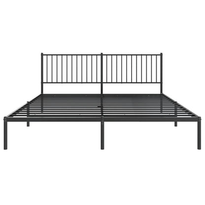 Estrutura de cama em metal com cabeceira 180x200 cm preto