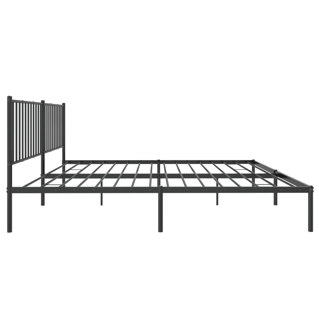 Estrutura de cama em metal com cabeceira 180x200 cm preto