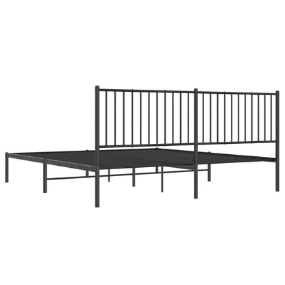 Estrutura de cama em metal com cabeceira 180x200 cm preto