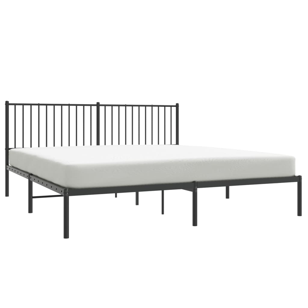 Estrutura de cama com cabeceira 183x213 cm metal preto