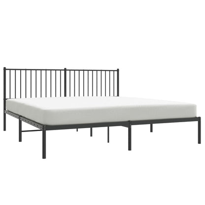 Estrutura de cama com cabeceira 183x213 cm metal preto