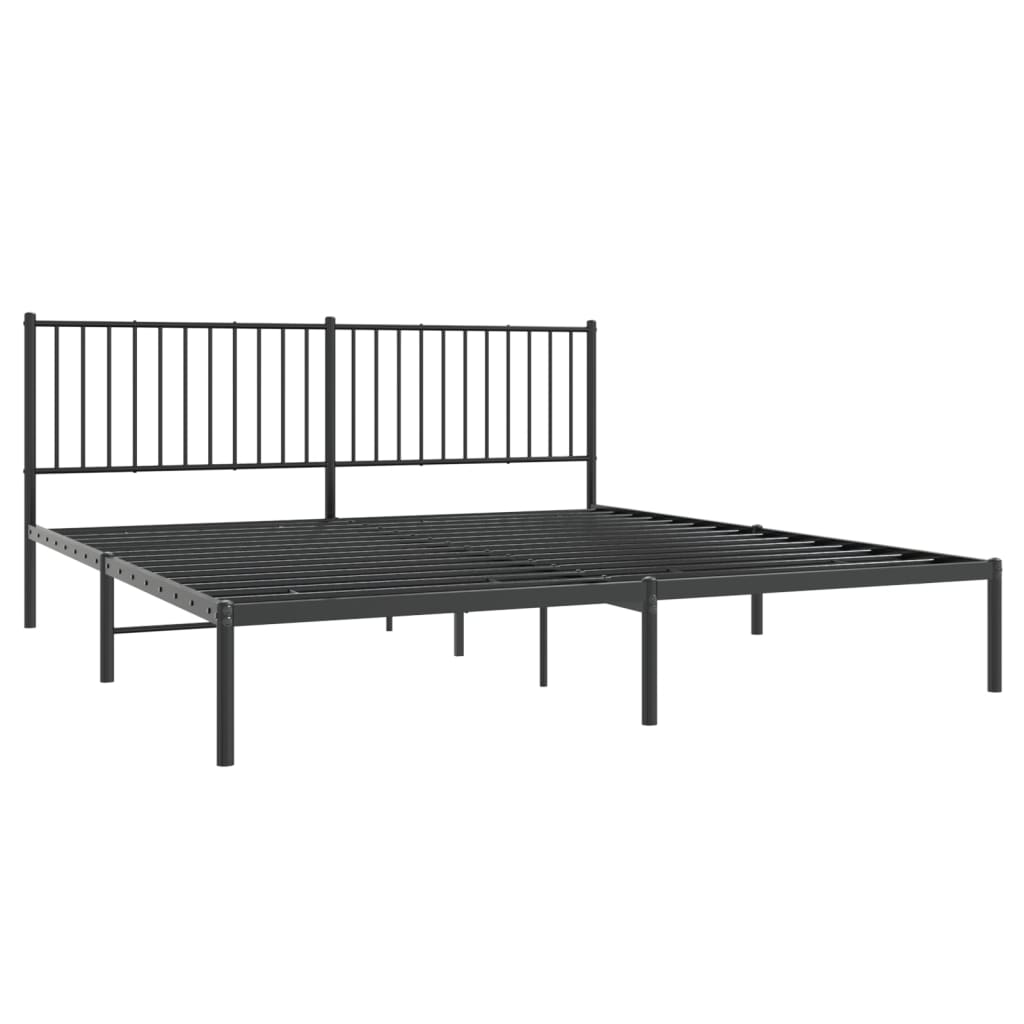 Estrutura de cama com cabeceira 183x213 cm metal preto