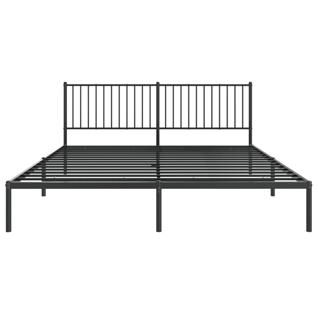 Estrutura de cama com cabeceira 183x213 cm metal preto