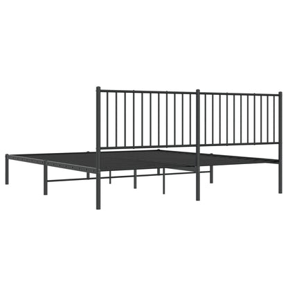 Estrutura de cama com cabeceira 183x213 cm metal preto