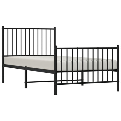 Estrutura de Cama Goni em Metal Preto - 90x190 cm - Design Retro