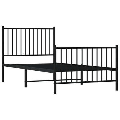 Estrutura de Cama Goni em Metal Preto - 90x190 cm - Design Retro