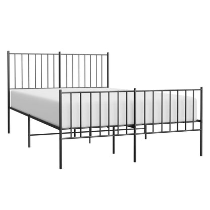 Estrutura de cama com cabeceira e pés 120x190 cm metal preto