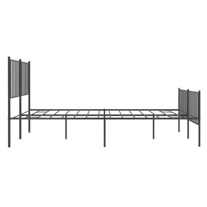 Estrutura de cama com cabeceira e pés 120x190 cm metal preto