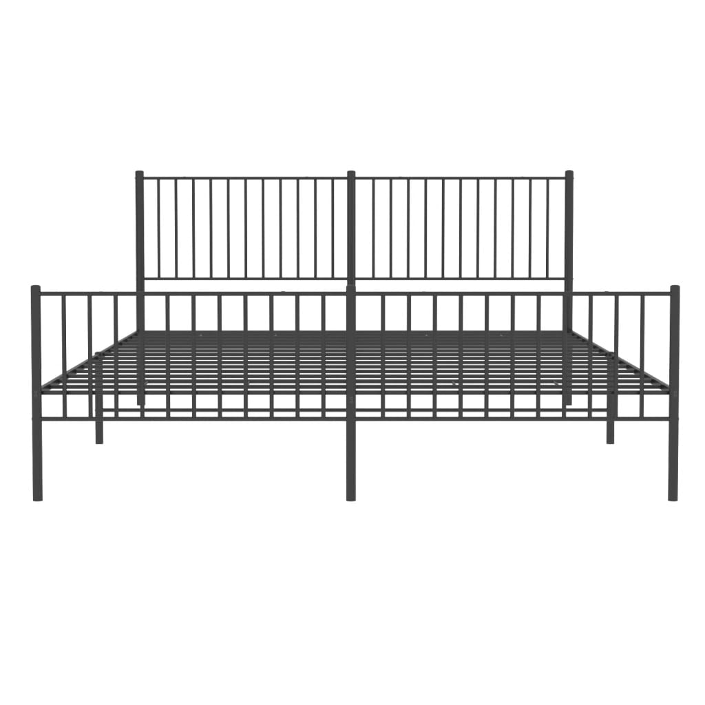 Estrutura de cama com cabeceira e pés 180x200 cm metal preto