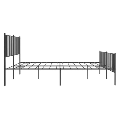 Estrutura de cama com cabeceira e pés 180x200 cm metal preto