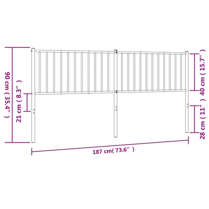 Cabeceira de cama 180 cm metal preto